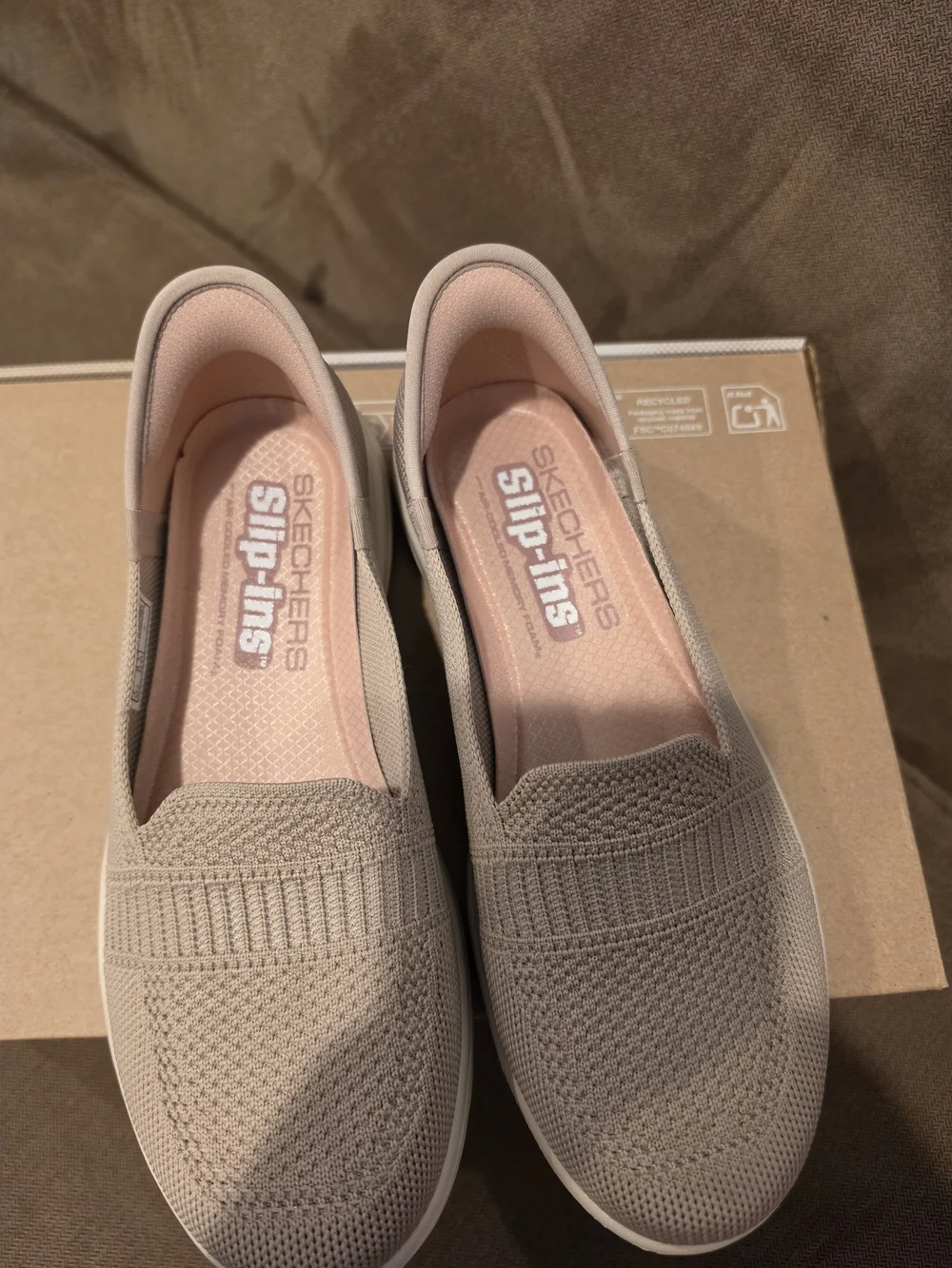 Skechers Slip-Ins Lightweight Knit Slip-On Sneaker — Soft Beige